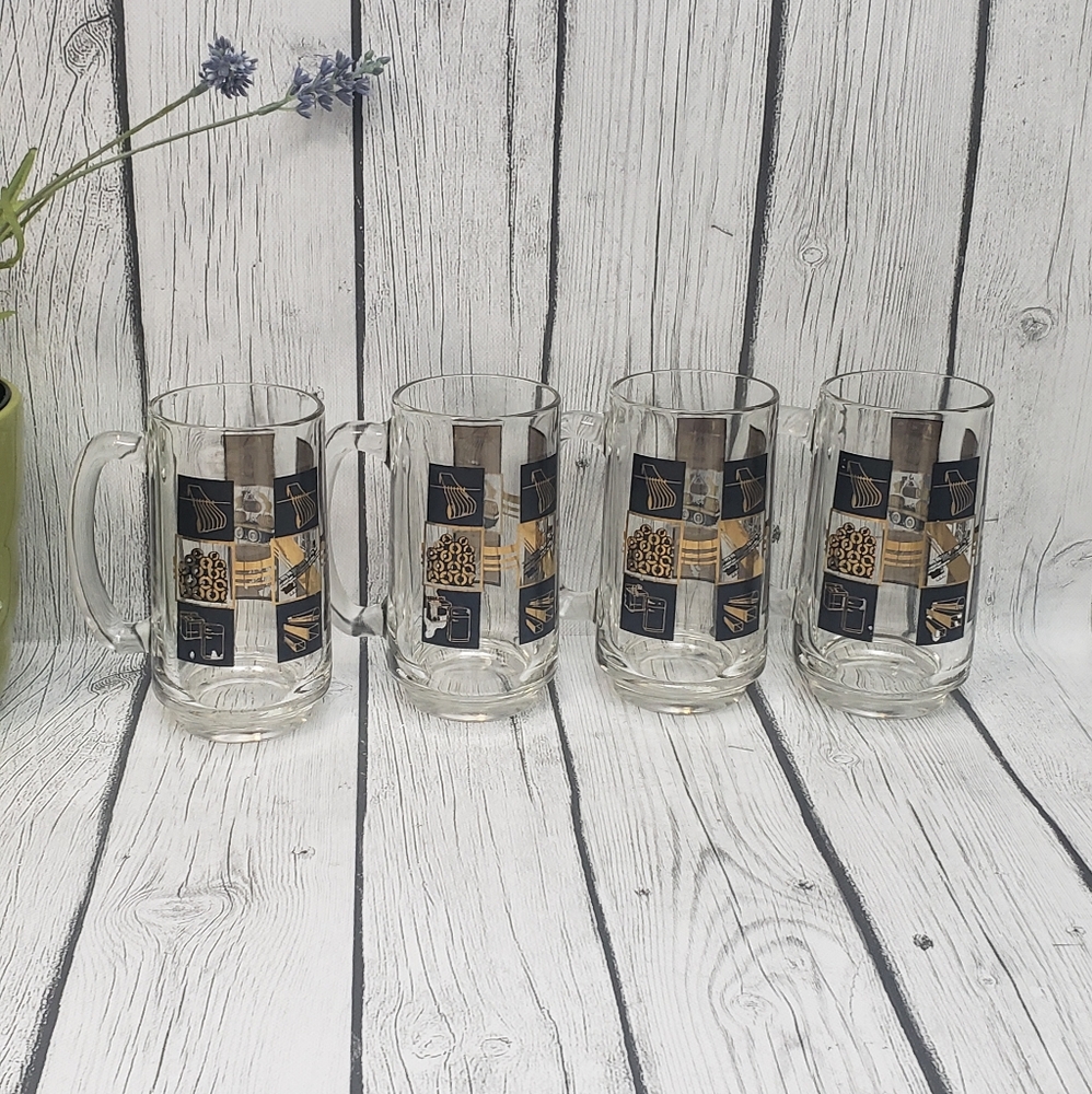 Vintage Mid Century Beer Glasses